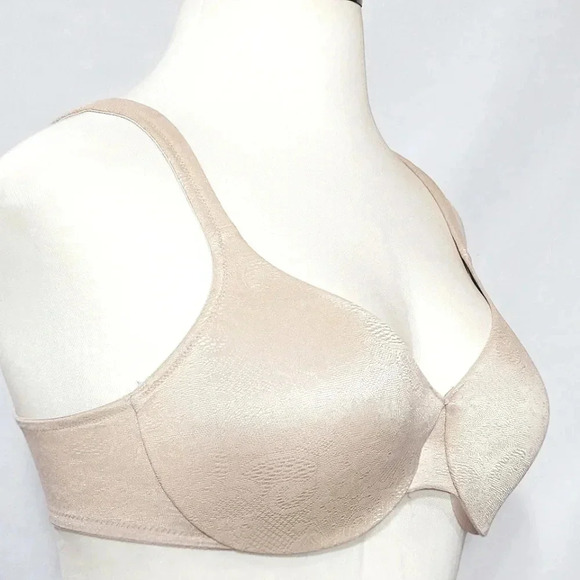 34D Cabernet Y92BN309 Seamless Shimmer Lace Underwire Bra Nude Gently Pre-owned - Picture 2 of 3